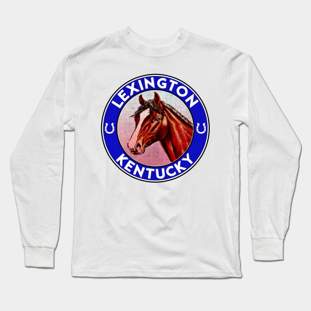 Lexington Kentucky Horse Racing The Bluegrass State Man O War Long Sleeve T-Shirt by TravelTime